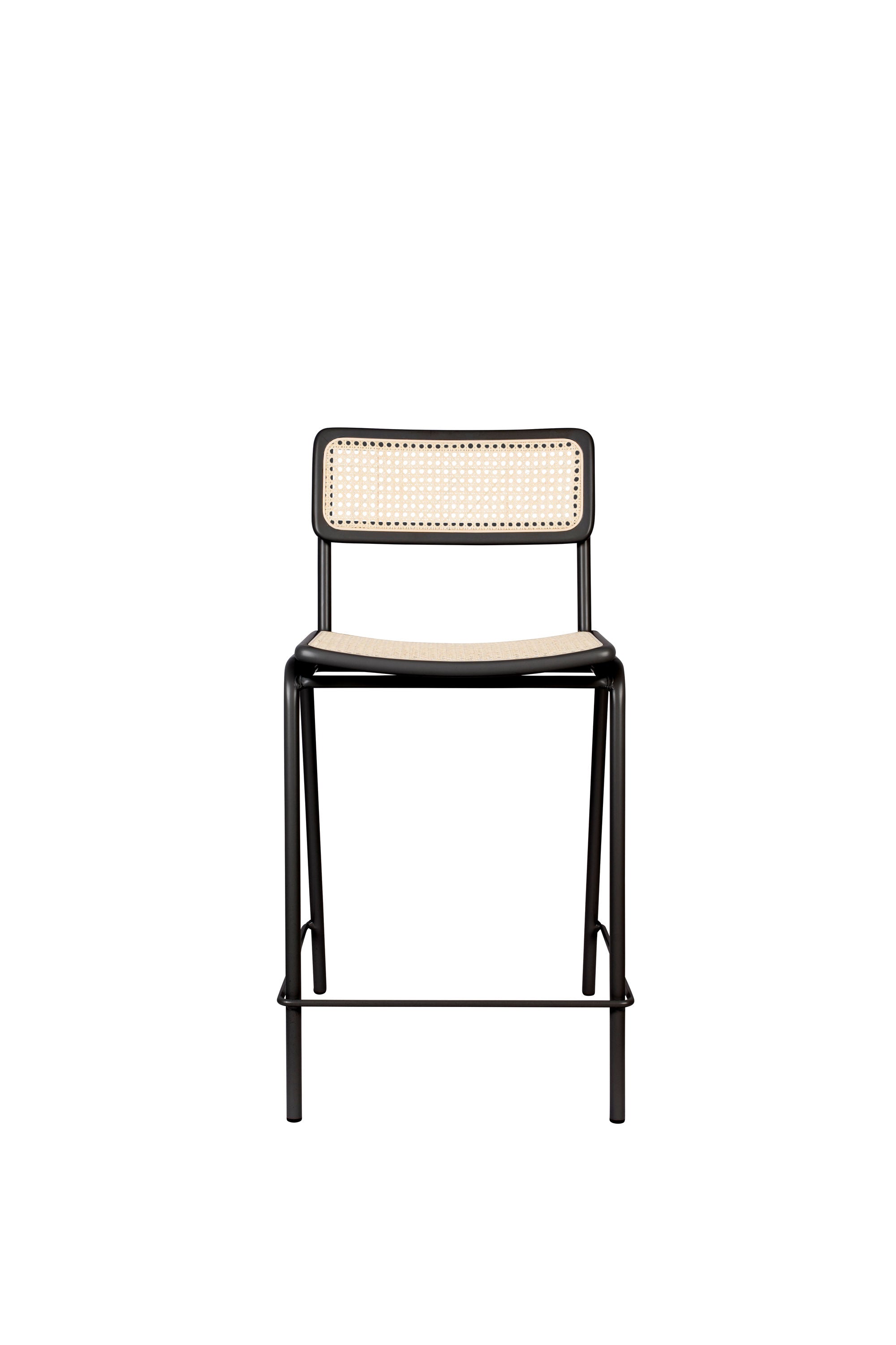 Zuiver Set of 2 Jort Black & Natural Rattan Counter Stool